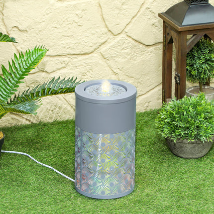 30 cm Tall Garden Waterfall Fountain with LED Lights and Pump, Garden Water Feat