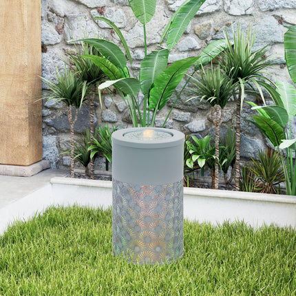 30 cm Tall Garden Waterfall Fountain with LED Lights and Pump, Garden Water Feat