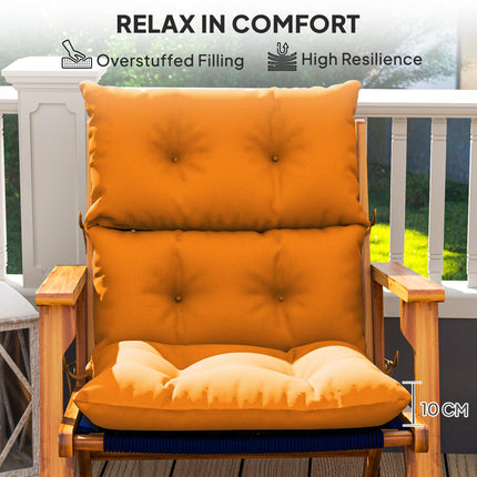 Rocking Chair Padded Seat Cushion 10cm Thick with Breathable Fabric - Orange