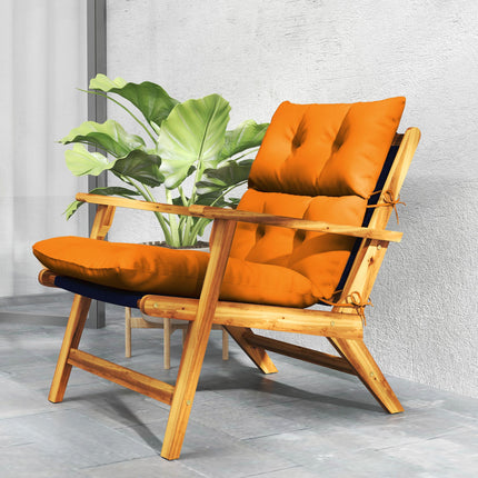 Rocking Chair Padded Seat Cushion 10cm Thick with Breathable Fabric - Orange