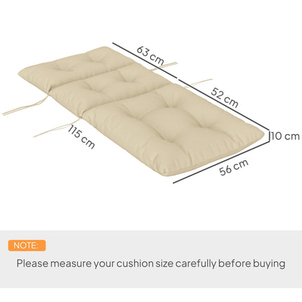 115 x 56cm Rocking Chair Padded Seat Cushion - Beige