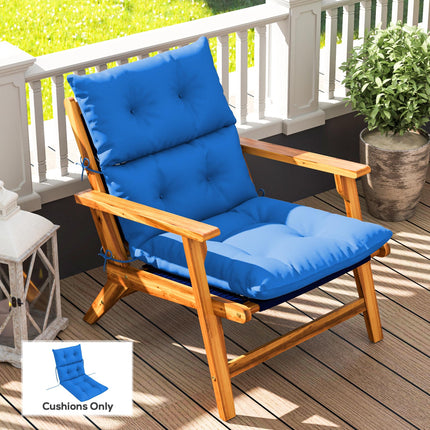115cm Padded Rocking Chair Cushion Set with Tie Fastenings - Blue