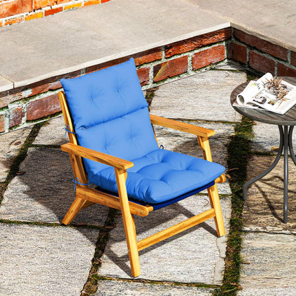 115cm Padded Rocking Chair Cushion Set with Tie Fastenings - Blue
