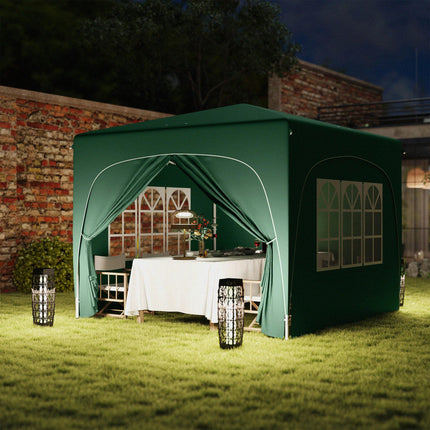 3 x 3m Pop-Up Gazebo Shelter with UPF50+ Canopy - Dark Green
