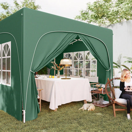 3 x 3m Pop-Up Gazebo Shelter with UPF50+ Canopy - Dark Green