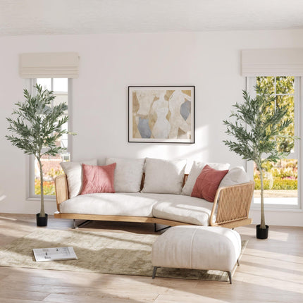 Set of Two Silk Leaf Artificial Olive Trees