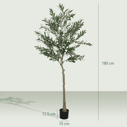 Set of Two Silk Leaf Artificial Olive Trees