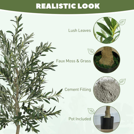 Set of Two Silk Leaf Artificial Olive Trees