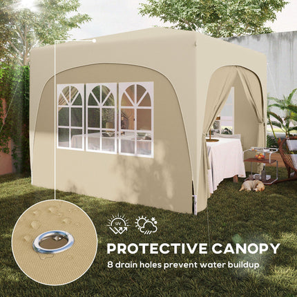 3 x 3m Pop-Up Gazebo Shelter with UPF50+ Canopy - Sand