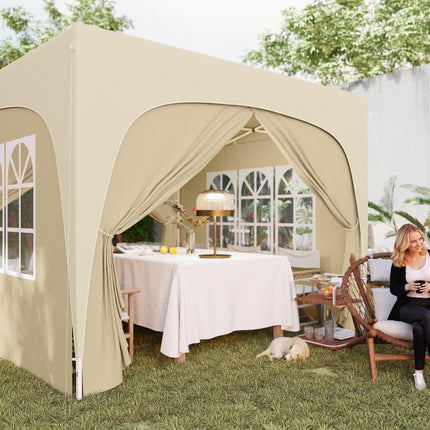 3 x 3m Pop-Up Gazebo Shelter with UPF50+ Canopy - Sand