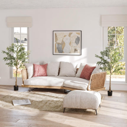 Set of Two Silk Leaf Artificial Olive Trees