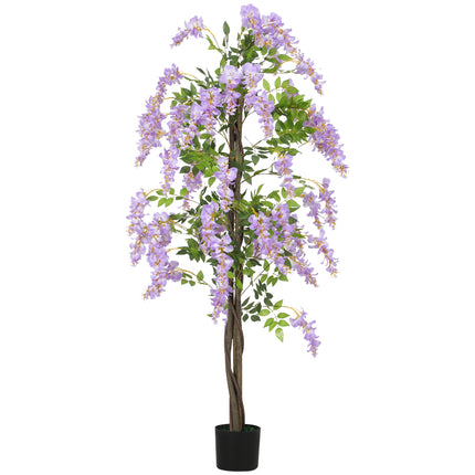 180cm Ficus Artificial Tree, Fake Wisteria Tree in Nursery Pot, Indoor Greenery