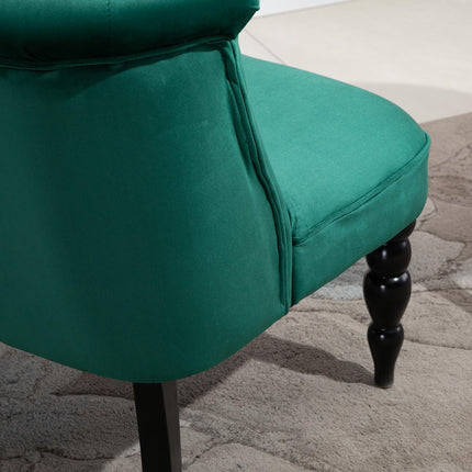 Velvet Accent Chair Set of 2, Button Tufted Wingback Chair with Rubber Wood Legs