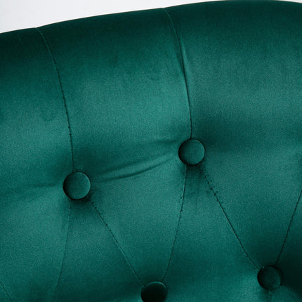 Velvet Accent Chair Set of 2, Button Tufted Wingback Chair with Rubber Wood Legs