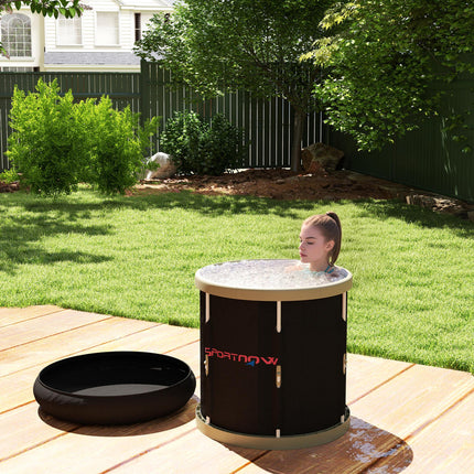 210L Portable Ice Bath Tub with Lid, Cover & Carry Bag for Athletes - Black