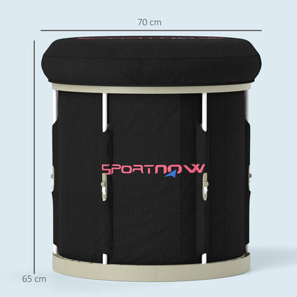 210L Portable Ice Bath Tub with Lid, Cover & Carry Bag for Athletes - Black