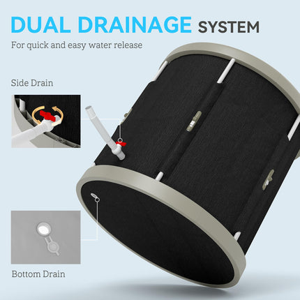 210L Portable Ice Bath Tub with Lid, Cover & Carry Bag for Athletes - Black