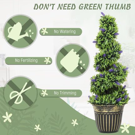 Set of Two 90cm Artificial Lavender Trees
