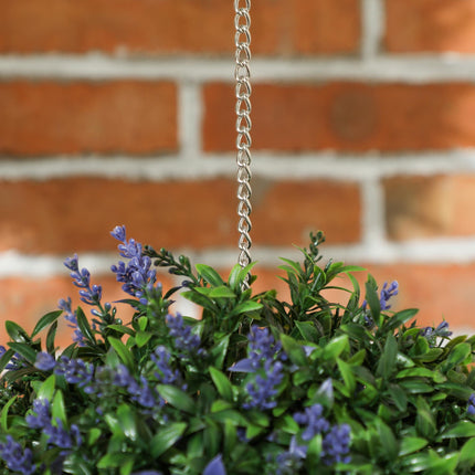 Set of 2 UV-Protected Artificial Plant Topiary Balls 27cm for Indoor Outdoor Decor - Purple