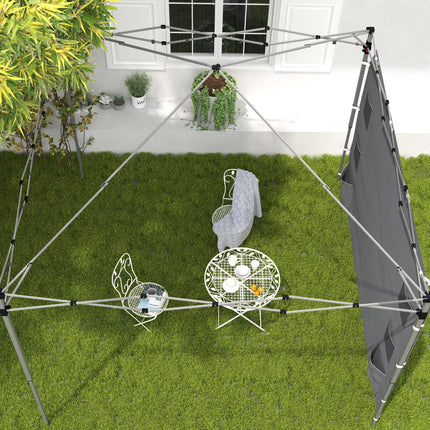 Replacement Gazebo Sidewall 195 x 295 cm Oxford Fabric with Storage Pockets - Grey
