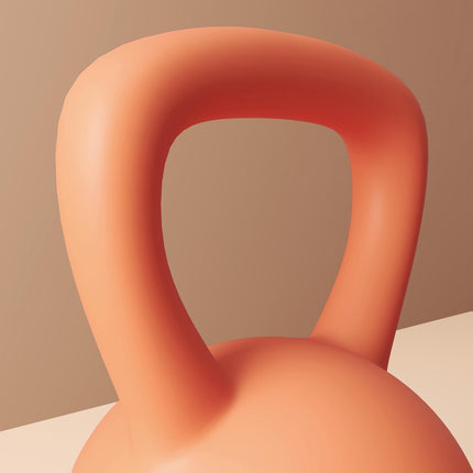 8kg Soft Kettlebell with Non-Slip Handle for Home Gym Strength Training - Orange and Grey