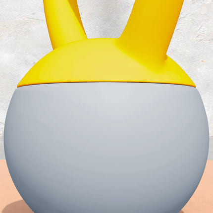 8kg Soft Kettlebell with Non-Slip Handle for Home Gym Strength Training - Yellow and Grey