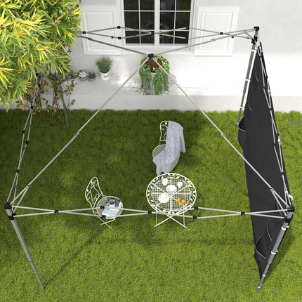 Replacement Gazebo Sidewall 195 x 295 cm with Storage Pockets - Black