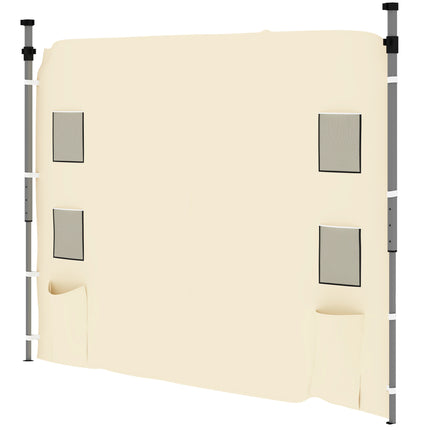 Replacement Gazebo Sidewall 195x295cm with Storage Pockets Oxford Fabric - Beige