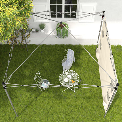 Replacement Gazebo Sidewall 195x295cm with Storage Pockets Oxford Fabric - Beige