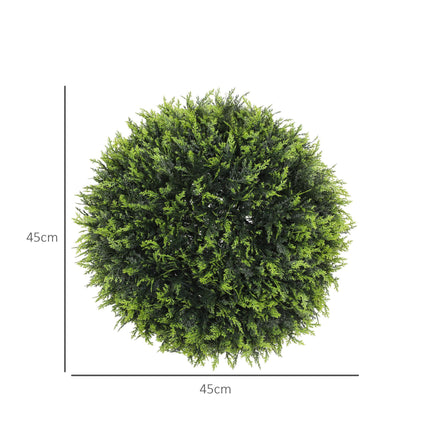 Set of 2 UV-Protected Artificial Plant Topiary Balls 45cm - Green