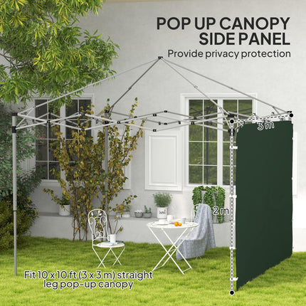 3x3m Gazebo Replacement Sidewall with Pockets & Mesh Bags - Green