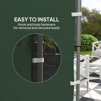 3x3m Gazebo Replacement Sidewall with Pockets & Mesh Bags - Green