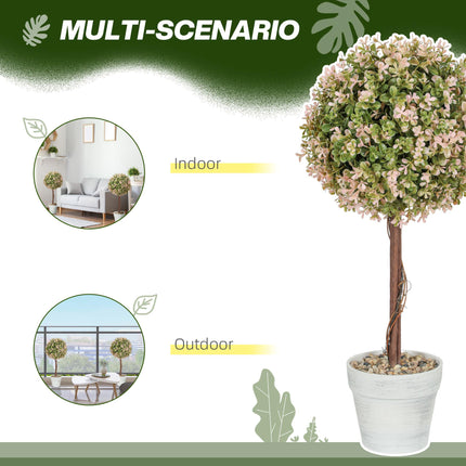 Set of 2 Artificial Murraya Flower Plants in Pots 60cm - Cream White