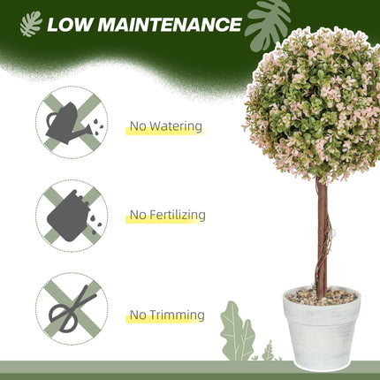 Set of 2 Artificial Murraya Flower Plants in Pots 60cm - Cream White