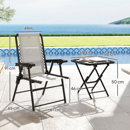 Three-Piece Garden Table and Chair Set - Cream White