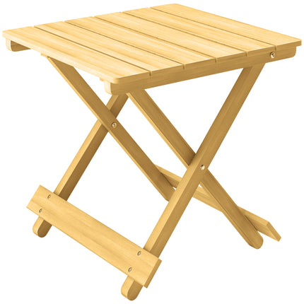 Foldable Wooden Outdoor Coffee Table - Natural Wood Finish