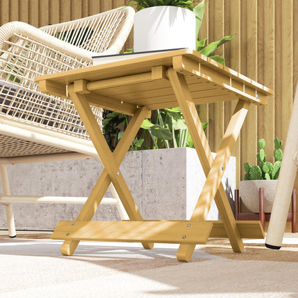 Foldable Wooden Outdoor Coffee Table - Natural Wood Finish
