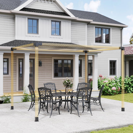 DIY Pergola Kit with 3-Way Corner Brackets & Post Bases for 4x4 Lumber - Black