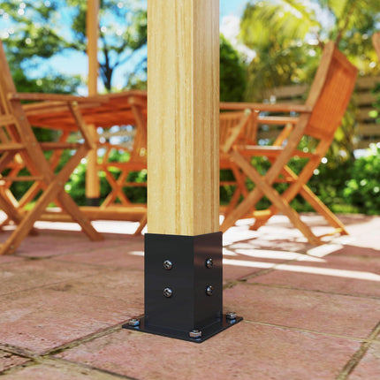 DIY Pergola Kit with 3-Way Corner Brackets & Post Bases for 4x4 Lumber - Black