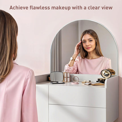 Three Drawer Compact Dressing Table - White