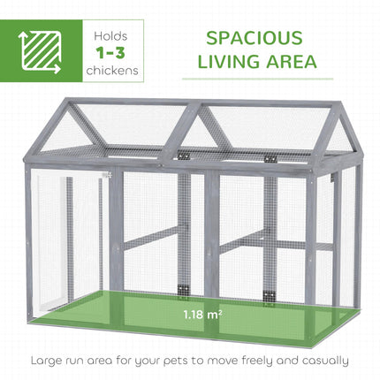 Large Wooden Chicken Run with Combinable Design - Grey