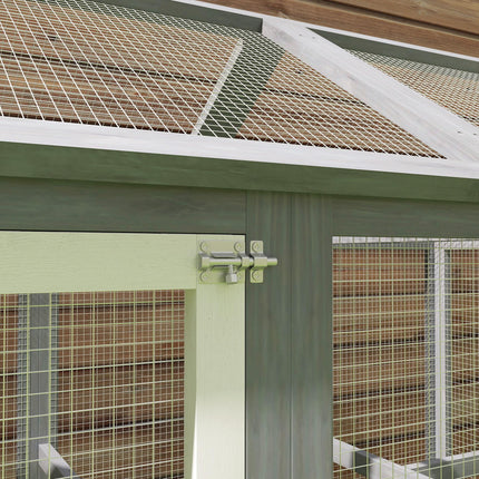 Large Wooden Chicken Run with Combinable Design - Grey