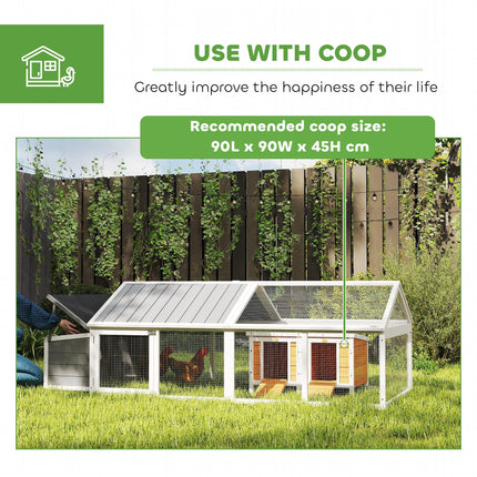 Wooden Chicken Coop with Nesting Box for 4-8 Chickens, Openable Roof - White