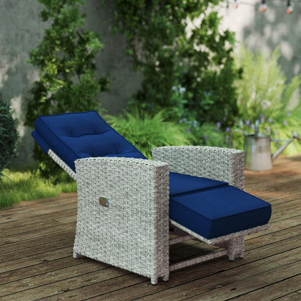 4 Piece Rattan Garden Furniture Set Outdoor Sofa Sectional Set with Glass Top Ta