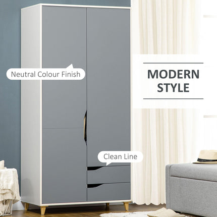 Bedroom Furniture Set, Wardrobe with Hanging Rail, 3 Drawer Chest of Drawers, Be