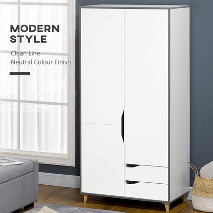 Bedroom Furniture Set, Wardrobe with Hanging Rail, 3 Drawer Chest of Drawers wit