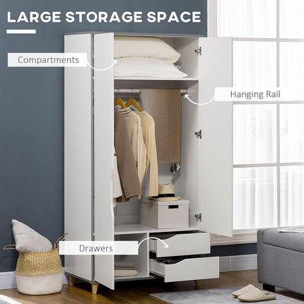 Bedroom Furniture Set, Wardrobe with Hanging Rail, 3 Drawer Chest of Drawers wit