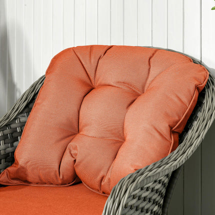 4 Piece Rattan Garden Sofa Set with Glass Top Table - Orange