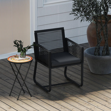 Mosaic 35.5cm Round Folding Outdoor Garden Table with Metal Frame - Orange