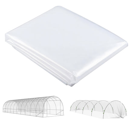 6 X 10m Heavy Duty (150um/6mil) Polypropylene Greenhouse Cover Replacement, UV R